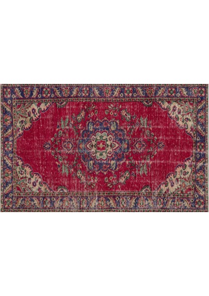 Gerçek El Dokuma Eskıtme Vintage Halı 156 X 247 Cm 9656
