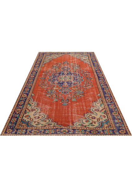 Özel Vintage El Dokuma Eskıtme Halı 166 X 265 Cm 9684