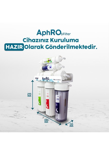 H-Max Aphro 6 Filtreli Standart Membranlı 9 Litre Çelik Tanklı Açık Kasa Su Arıtma Cihazı - 0024