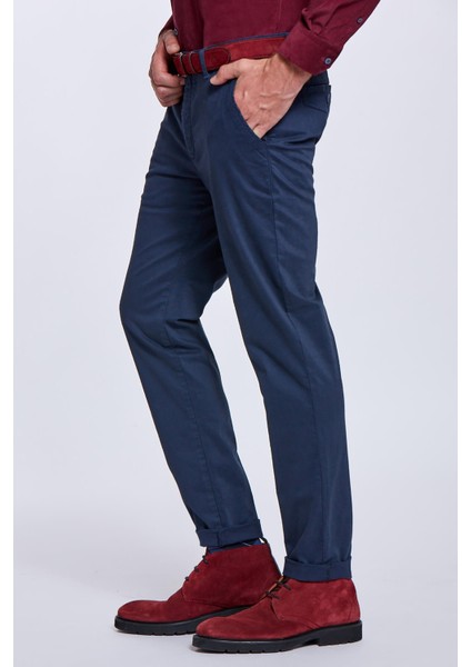 Pamuklu Lacivert Regular Fit Chino Pantolon indirimleri