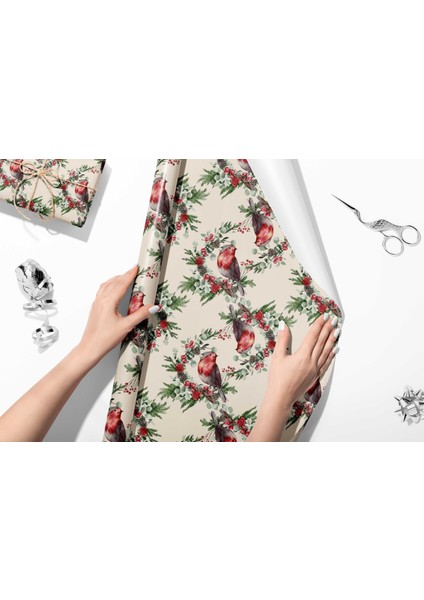 50 x 70 cm Yeni Yıl Yılbaşı Noel Temalı Hediye Paketleme Ambalaj Kağıdı (6’lı Paket)