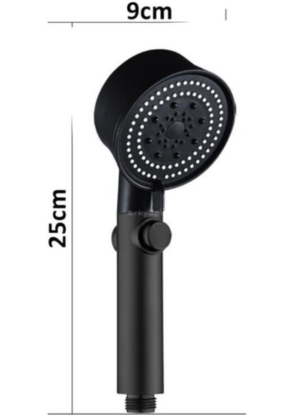 Turbo Fan 5 Fonksiyonlu Siyah Duş Başlığı El Duşu Handshower