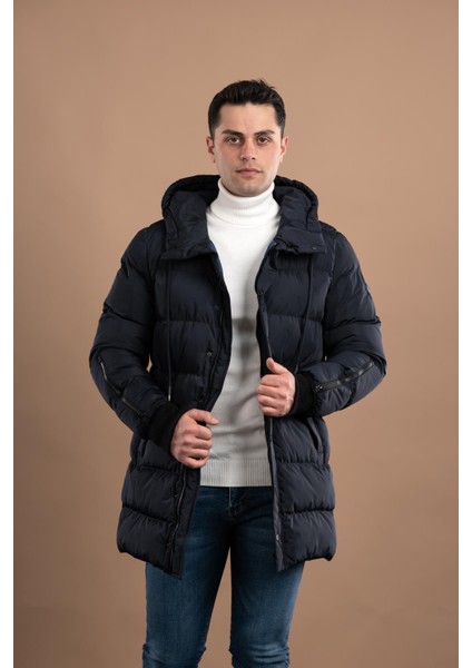 Regular Fit Kapüşonlu Astarlı Uzun Kalın Şişme Mont fiyatları