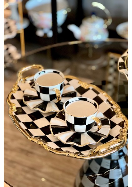 Damalı Siyah Oval Tepsi fiyatları