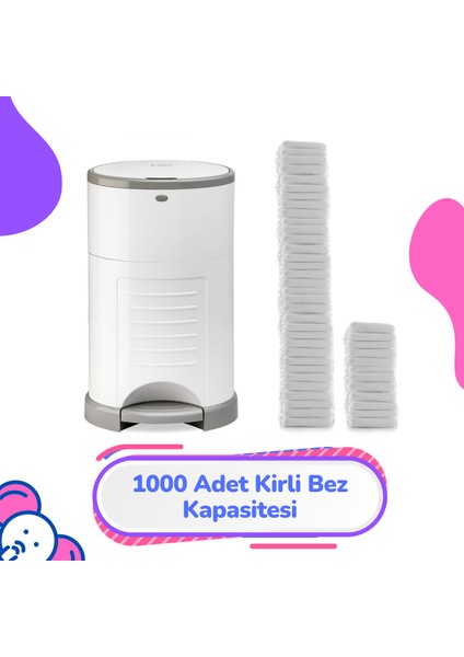 16LT Uyumlu Yerli Malı Muadil Çöp Poşeti - 3 Paket - 1500 Adet Bebek Bezi Kapasitesi