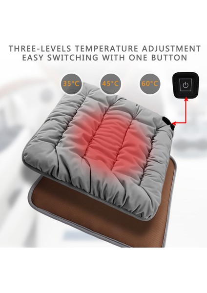 USB Isıtıcılı Araba Koltuk Minderi - Gri (Yurt Dışından) fiyatları