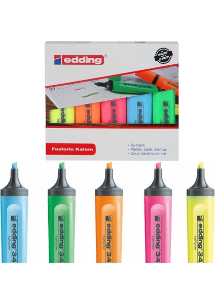 Fosforlu Kalem 5'li Set 344