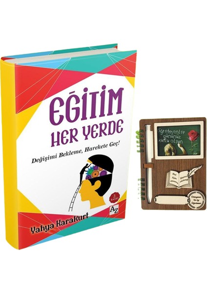 Öğretmenler Gününe Özel Eğitim Her Yerde-Ahşap Defter - Yahya Karakurt