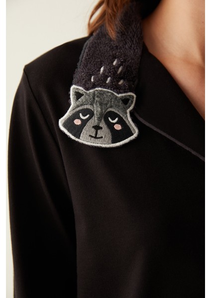 Siyah Ringtail Gömlek Pantolon Pijama Takımı