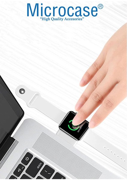 Apple Watch Uyumlu Ultra Için Anahtarlık Tipi Manyetik USB Şarj - Beyaz AL2364