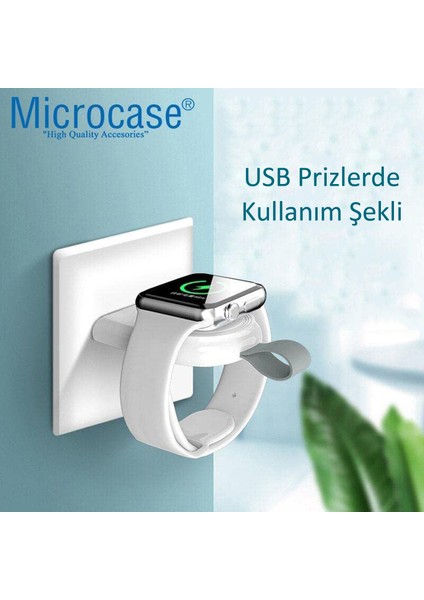 Apple Watch Uyumlu Ultra Için Anahtarlık Tipi Manyetik USB Şarj - Beyaz AL2364