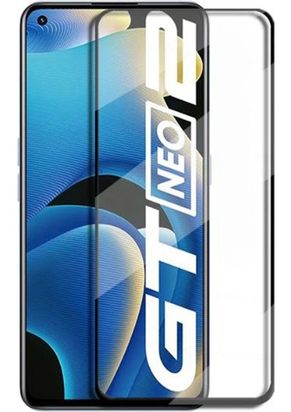 Realme Gt Neo2 Tam Kaplayan Çerçeveli Tempered Ekran Koruyucu - Siyah