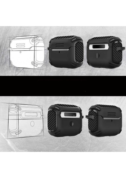 Case 4U Apple Airpods Pro Kılıf Darbe Emici Çift Katmanlı Silikon Airbag 26 Kırmızı