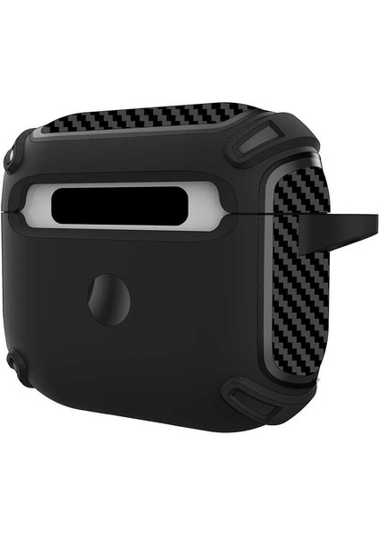 Case 4U Apple Airpods 3. Nesil Kılıf Darbe Emici Çift Katmanlı Silikon Airbag 26 Lacivert