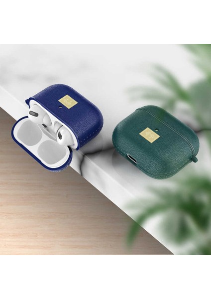 Wlons Deri Görünümlü Airpods 3. Nesil Kılıf Lacivert