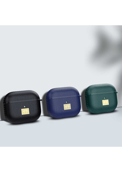 Wlons Deri Görünümlü Airpods 3. Nesil Kılıf Lacivert
