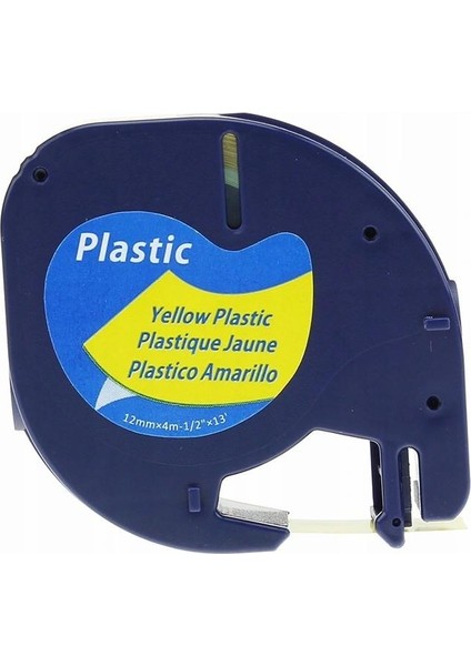 Puun Dymo Letratag 59423 Plastik Sarı Etikete Siyah S0721620 12MM x 4m Muadil