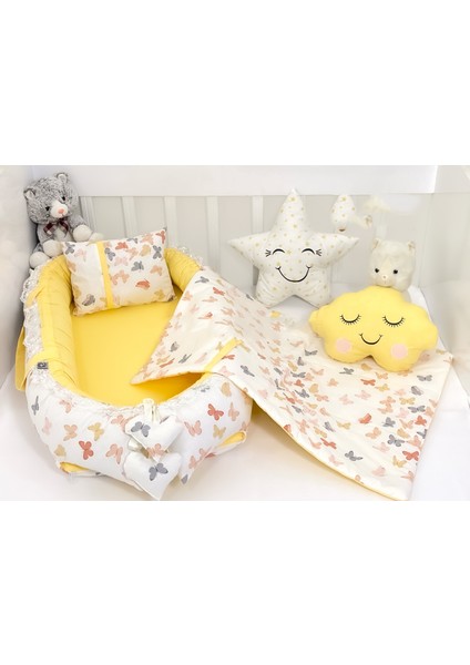 Kelebek Serisi Sarı Babynest Set