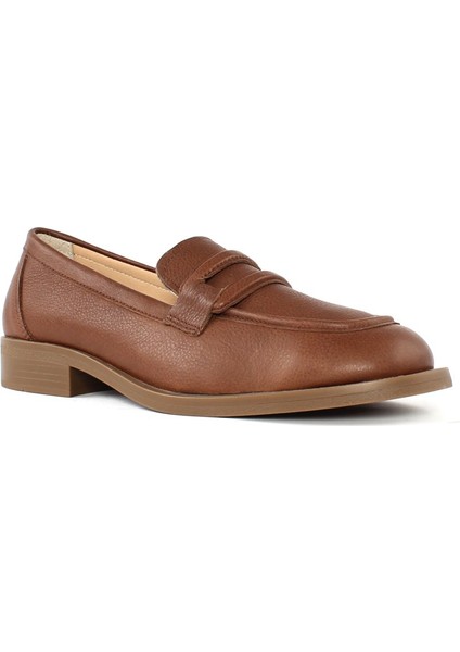 Kahverengi Loafer Deri Ayakkabı Kadın 338 23412-16512