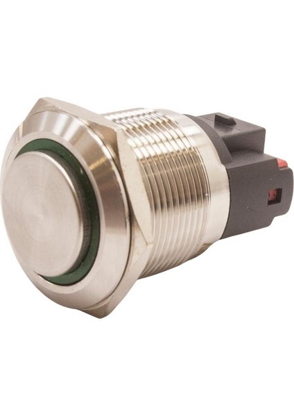 22E-G1Z-E 22MM Çıkık Anahtarlı Işıklı Metal Buton - Yeşil