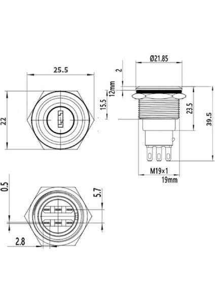 19Y-P1 19MM Anahtarlı Kalıcı Mandal Buton 0-1