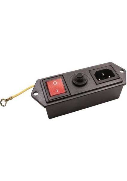 10A Akım Korumalı Kulaklı Erkek Power Soketi - Işıklı Anahtarlı