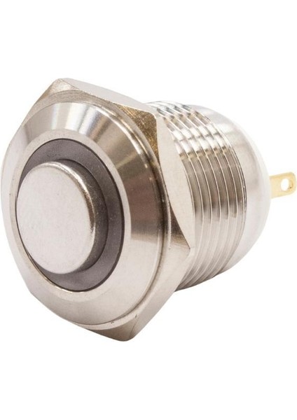 16H-G1-E 16MM Çıkık Yaylı Işıklı Metal Buton - Beyaz