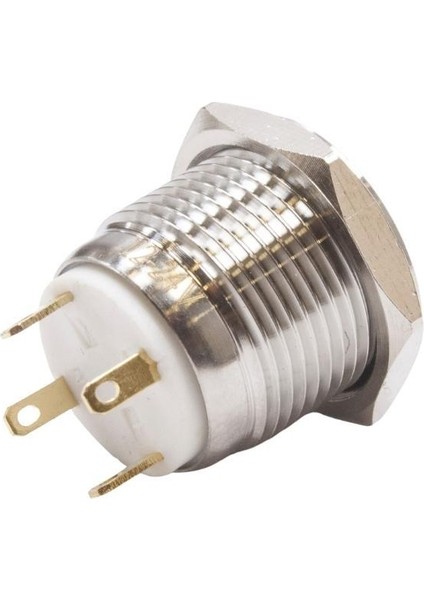 16H-G1-E 16MM Çıkık Yaylı Işıklı Metal Buton - Beyaz fiyatları