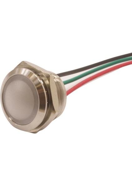 16L-P1/RGY- 16MM 12-24V Kablolu Metal Sinyal Lambası - 3 Renk Katot