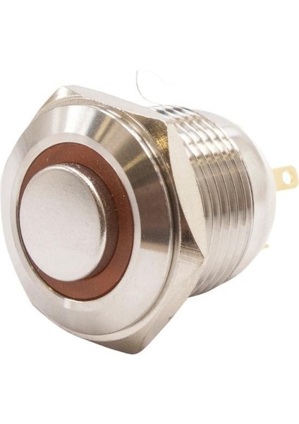 16H-G1-E 16MM Çıkık Yaylı Işıklı Metal Buton - Sarı