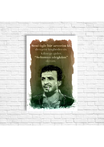 Sadri Alışık Yeşilçam Retro Ahşap Poster