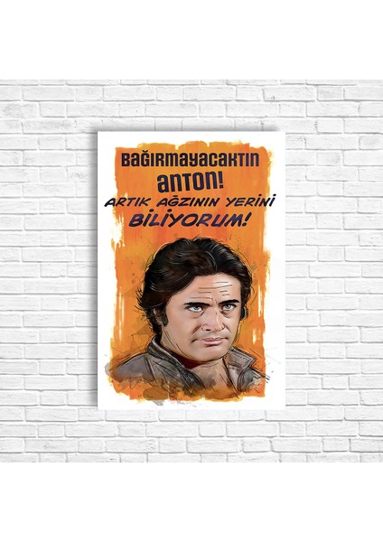 Cüneyt Arkın Yeşilçam Retro Ahşap Poster