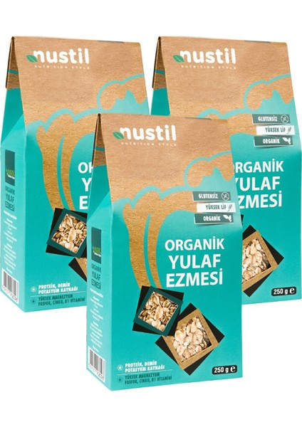 Nustil Organik Glutensiz Yulaf Ezmesi 250 gr x 3