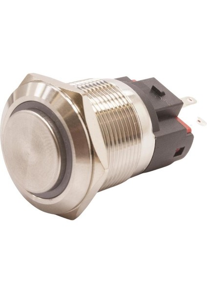 22E-G1Z-E 22MM Çıkık Anahtarlı Işıklı Metal Buton - Beyaz