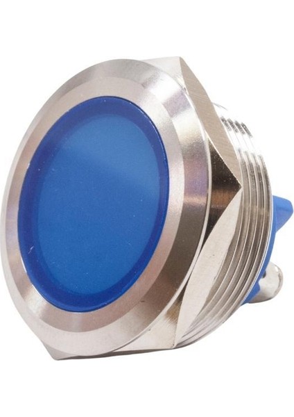 25L-P1 25MM 12-24V Metal Sinyal Lambası - Mavi