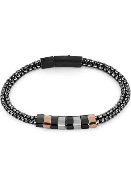 DKJ.6.2164.3 Rose Siyah Çelik Erkek Bileklik