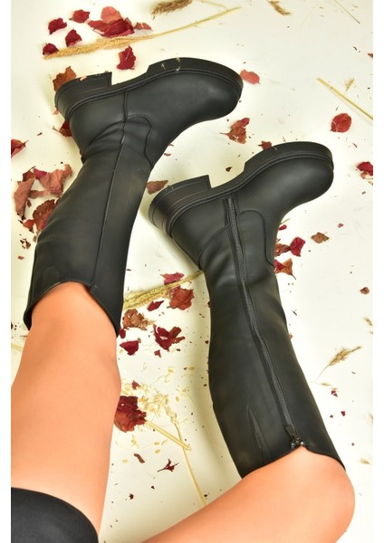 Kadın Çizme Suni Deri Malzeme ile Şık Tasarım 4 cm Alçak Topuklu Günlük Kullanım modelleri