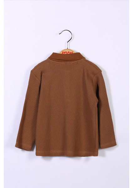 Erkek Çocuk Polo Yaka Kahverengi Sweatshirt (2-7yaş)