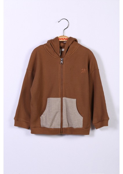 Erkek Çocuk Kahverengi Kapüşonlu Sweatshirt (2-7yaş)