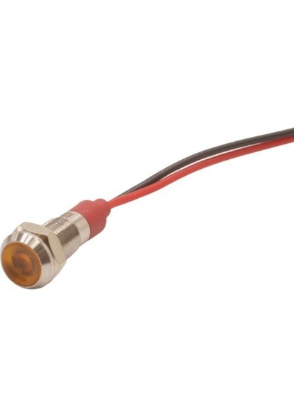 06L-P1 6mm 12-24V Kablolu Metal Sinyal Lambası - Sarı