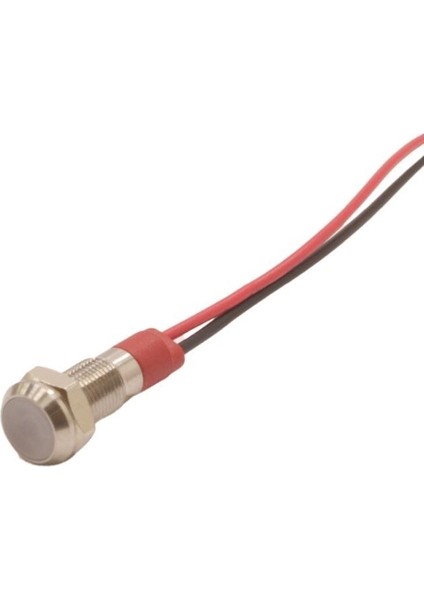 06L-P1 6mm 12-24V Kablolu Metal Sinyal Lambası - Beyaz