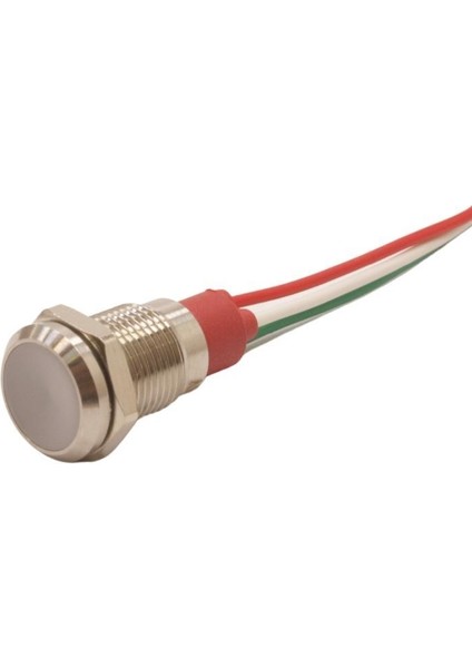 10L-P1/RGY+ 10MM 12-24V Kablolu Metal Sinyal Lambası - 3 Renk Anot