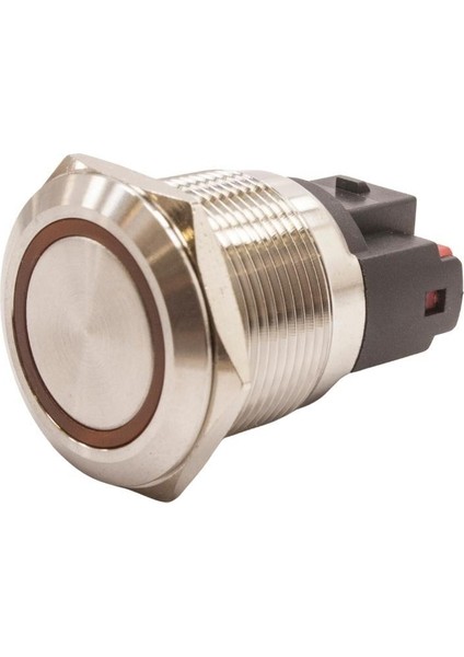 22E-P1Z-E 22MM Düz Anahtarlı Işıklı Metal Buton - Sarı