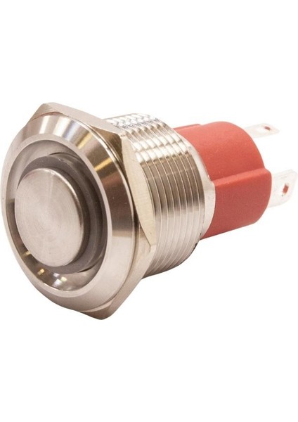 19D-G1Z-E 19MM Çıkık Anahtarlı Işıklı Metal Buton - Beyaz