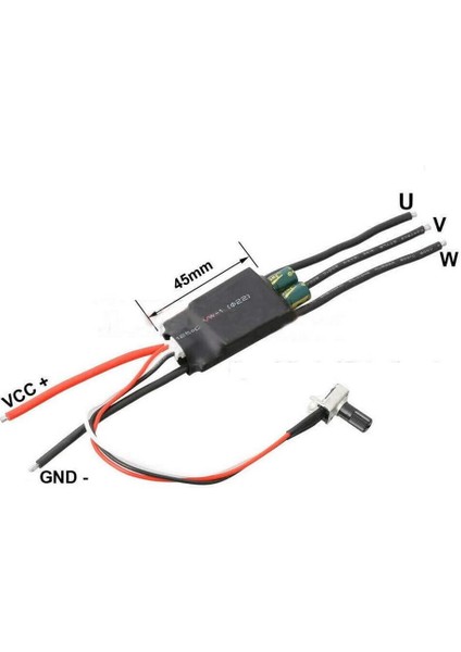 Potansiyometreli Esc 20A Brushless Fırçasız Motor Hız Kontrol Sürücü