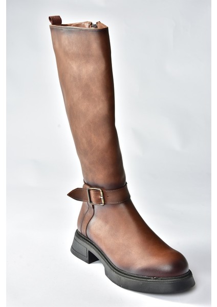 Taba Alçak Topuklu Günlük Kadın Çizme N674265009 fırsatları