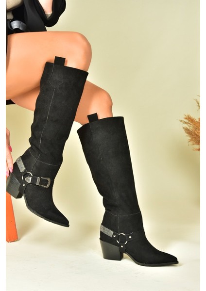 Siyah Süet Alçak Topuklu Kovboy Model Çizme N882880702 fiyatları