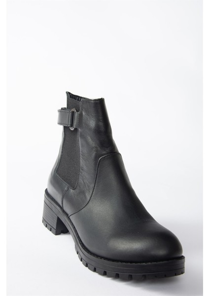 Siyah Deri Kadın Bot N555053803 indirimleri