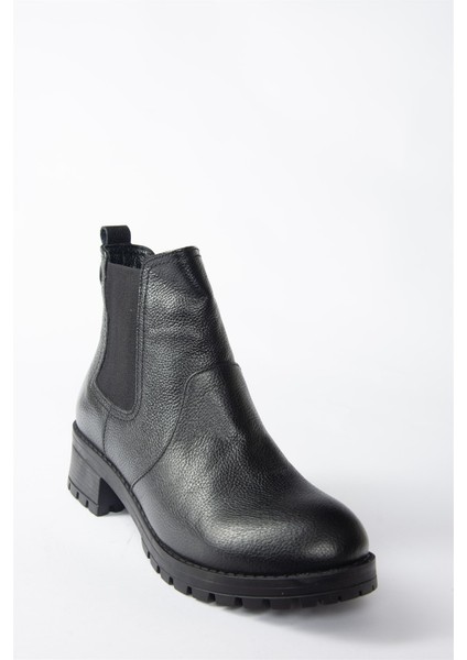 Siyah Deri Kadın Bot N555053903 indirimleri