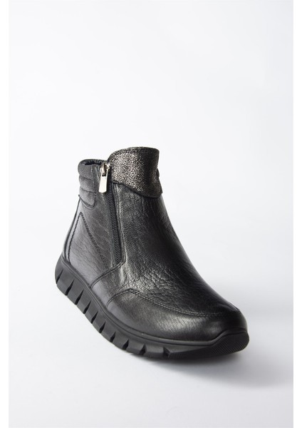 Siyah Deri Comfort Ortopedik Taban Kadın Bot N555380703 indirimleri